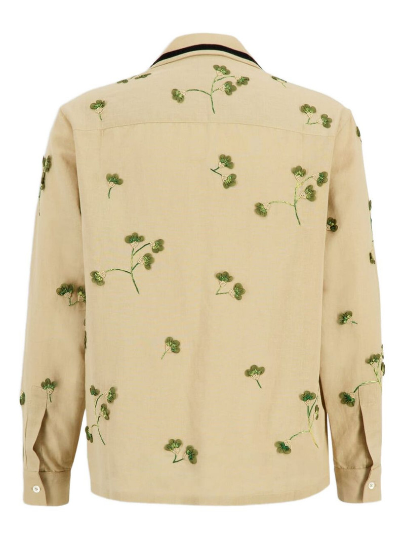 baziszt Rust floral-appliqué shirt outlook