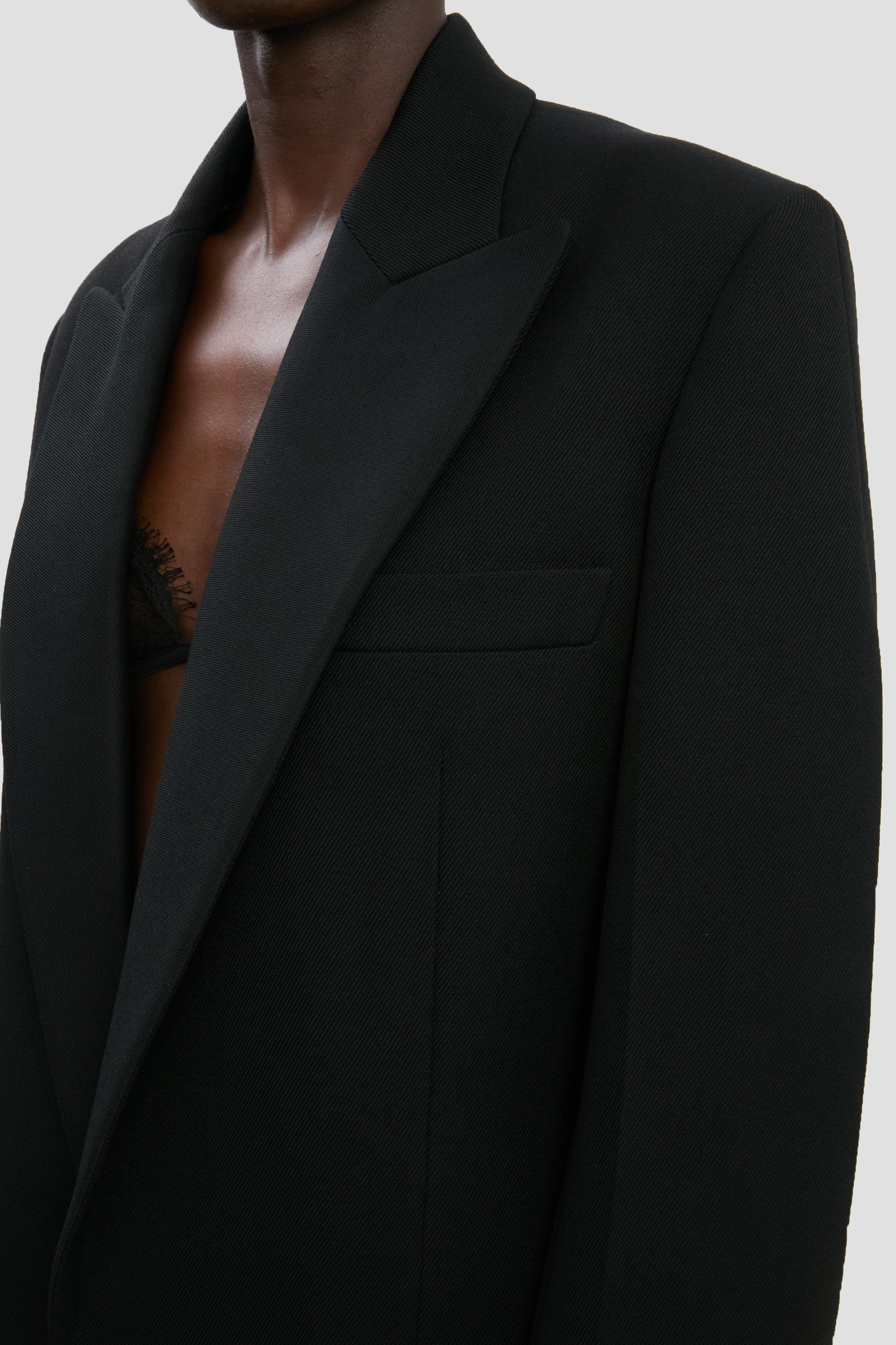Sculptural Sleeve Jacket In Black - 3