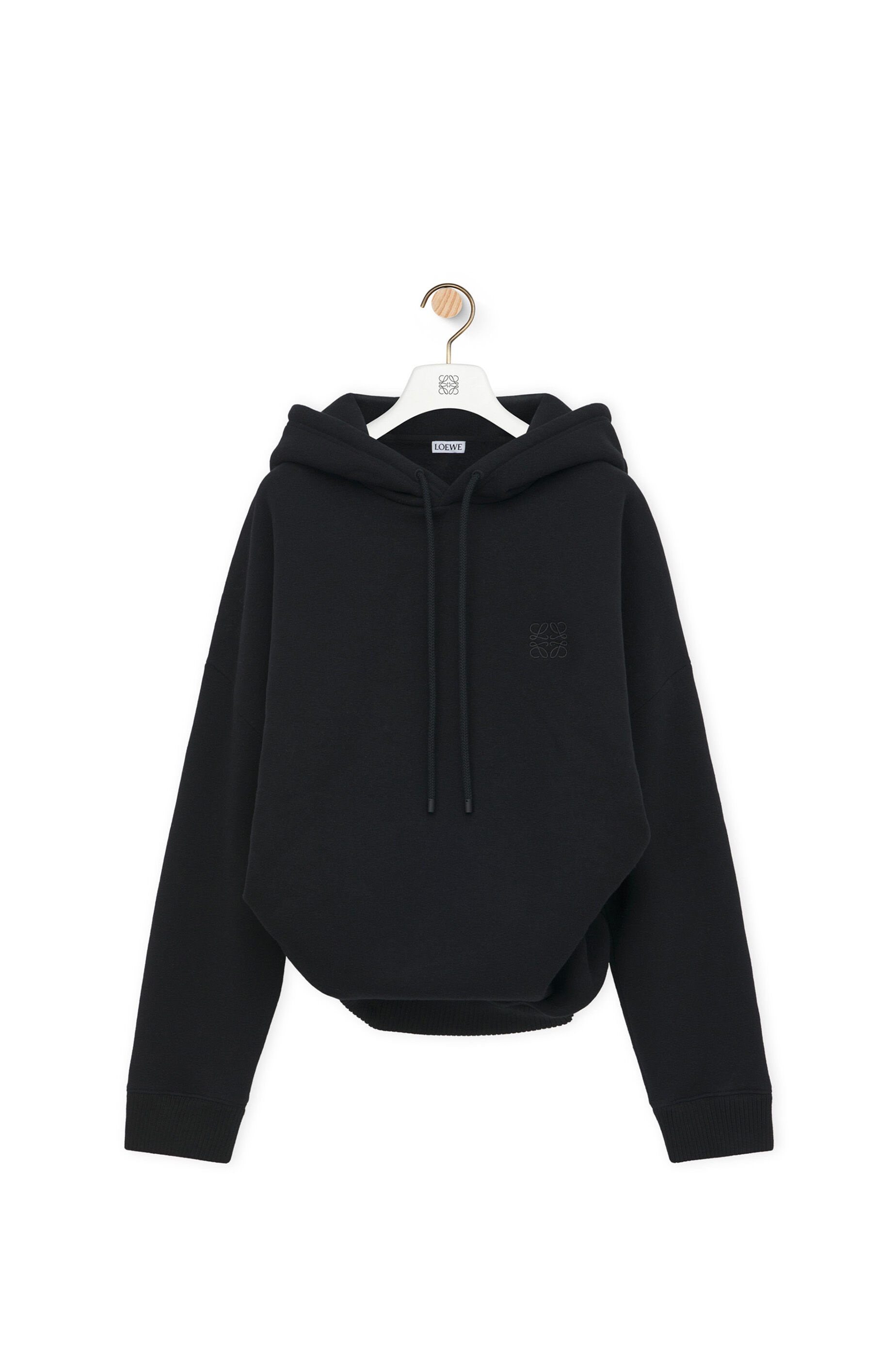 Draped hoodie in cotton - 1