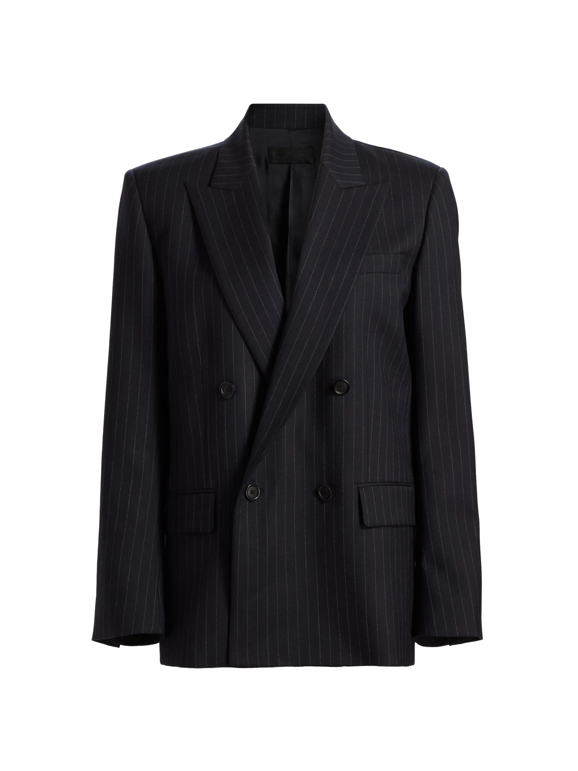 Women's Leston Pinstriped Stretch-Wool Blazer - Midnight Pinstripes - 1