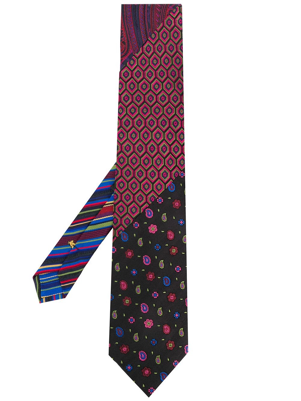 paisley print silk tie - 1