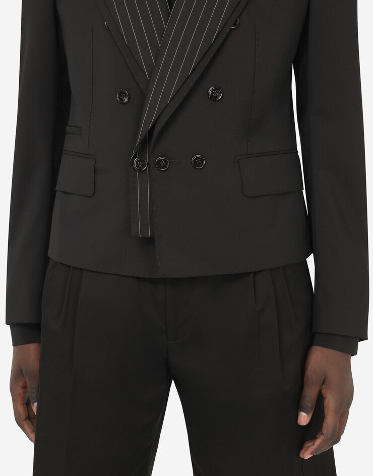 Wool Sicilia-fit jacket with contrasting pinstripe - 6