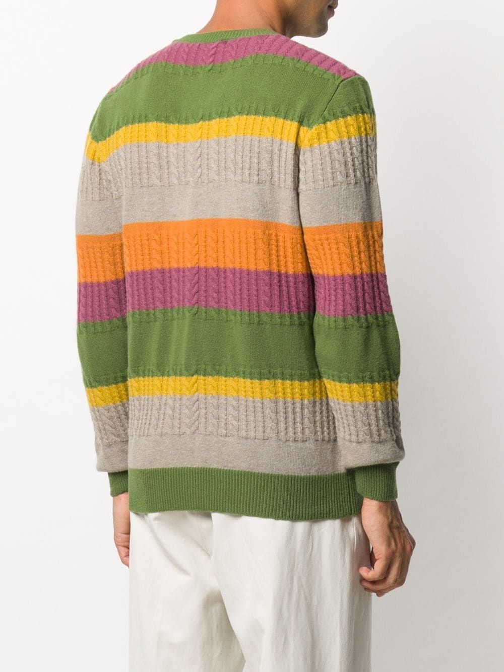 striped cable knit jumper  - 4