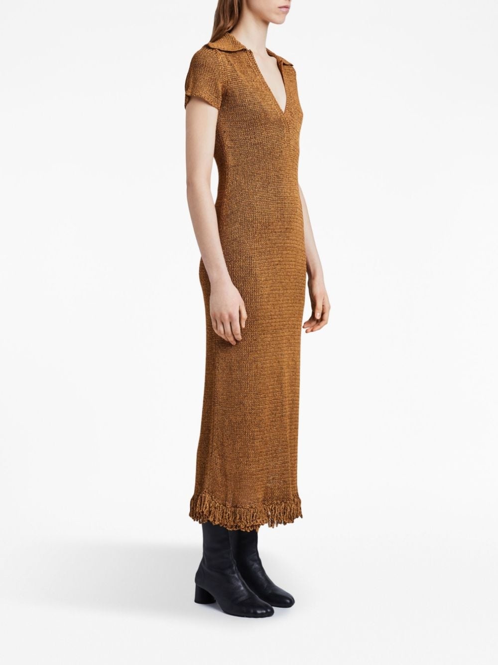 ribbon crochet fringe dress - 3