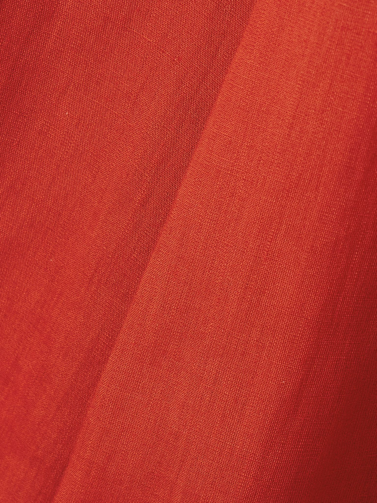 Dugald belted pleated linen midi skirt Orange - 4