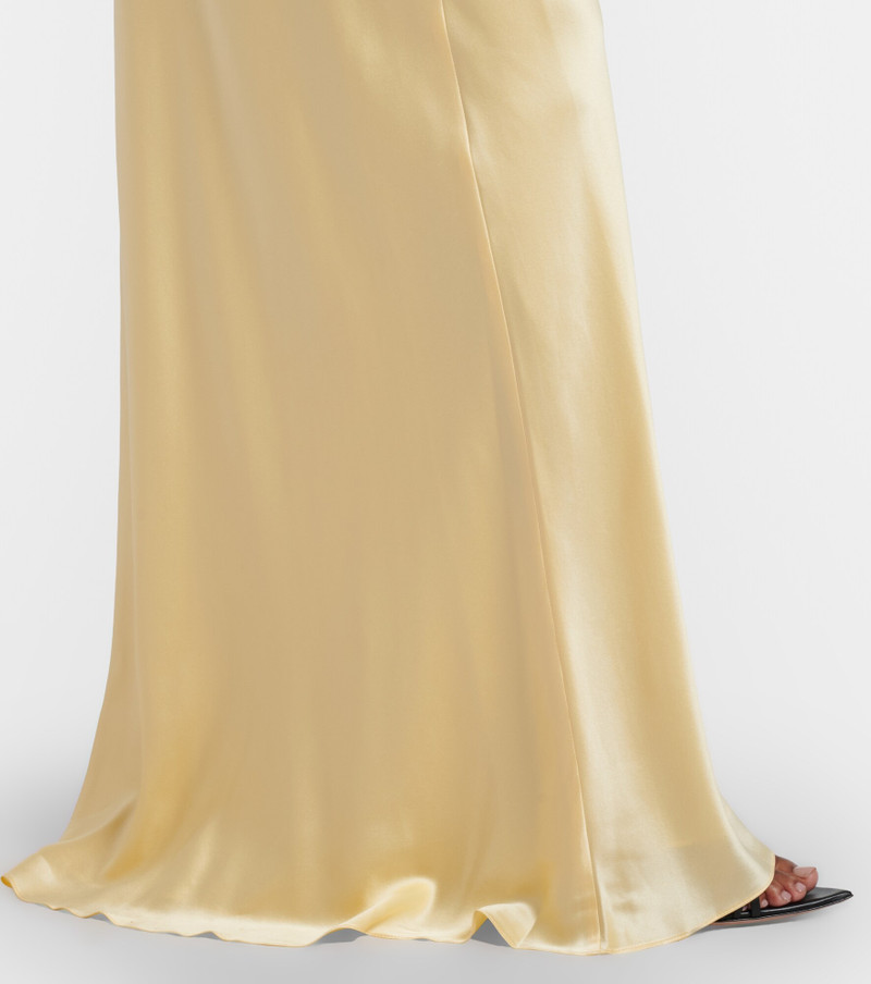 Draped silk satin gown 4