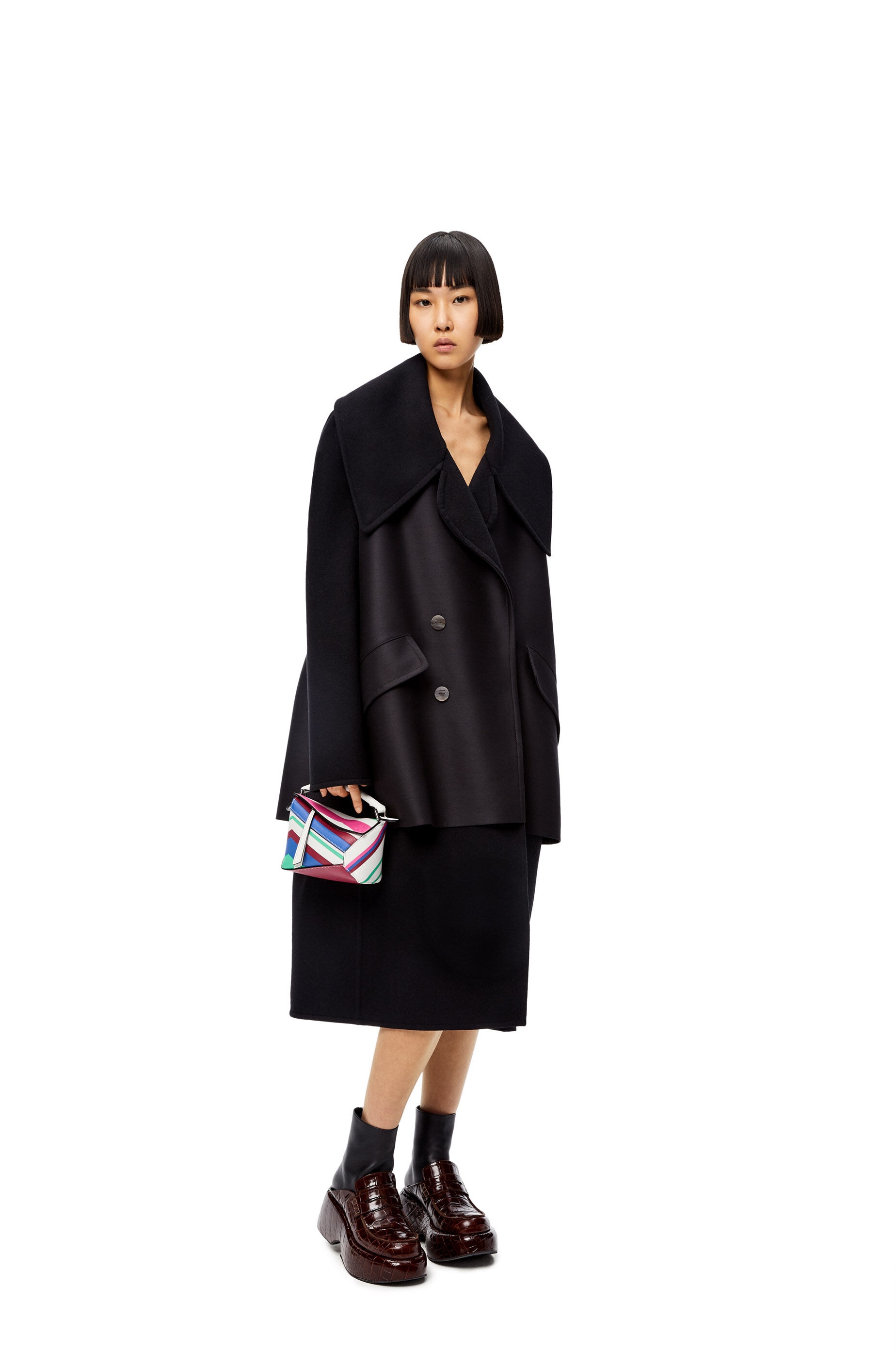Cocoon coat in wool and cashmere - 2