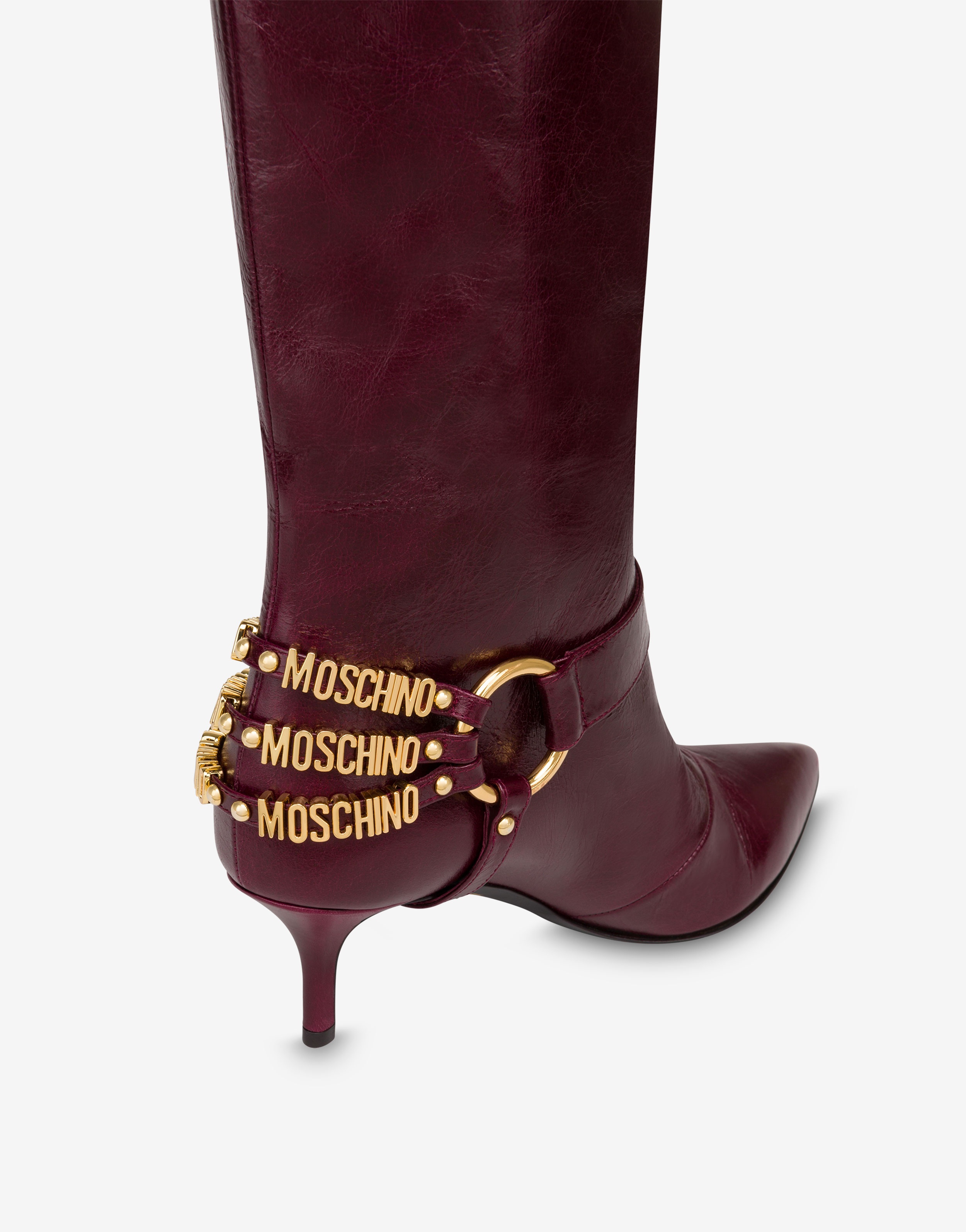 MINI LETTERING SHINY CALFSKIN BOOTS - 4