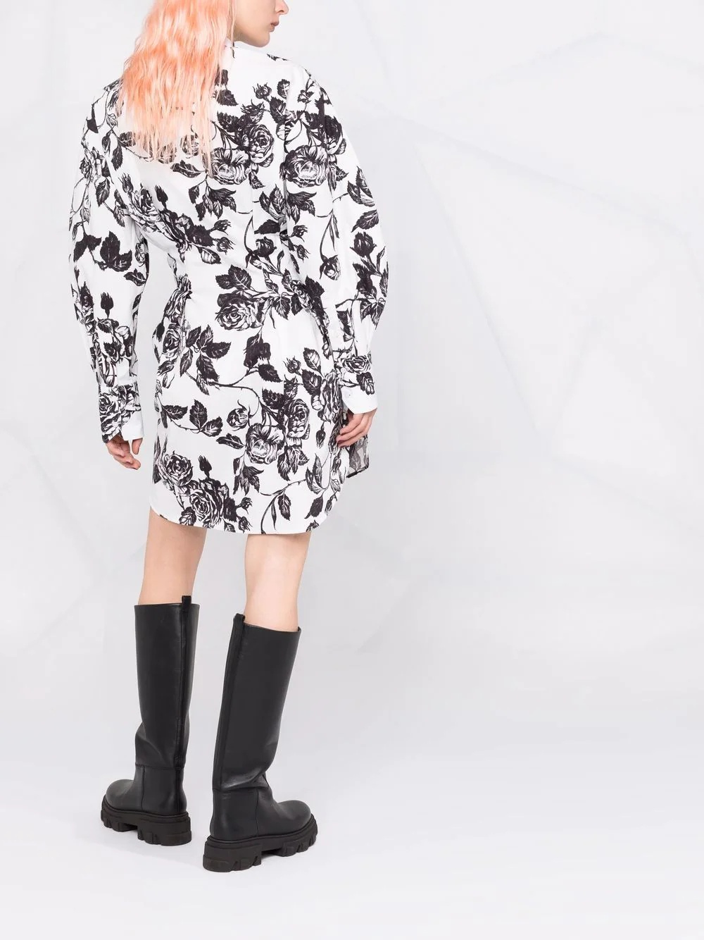 floral shift shirt dress - 6