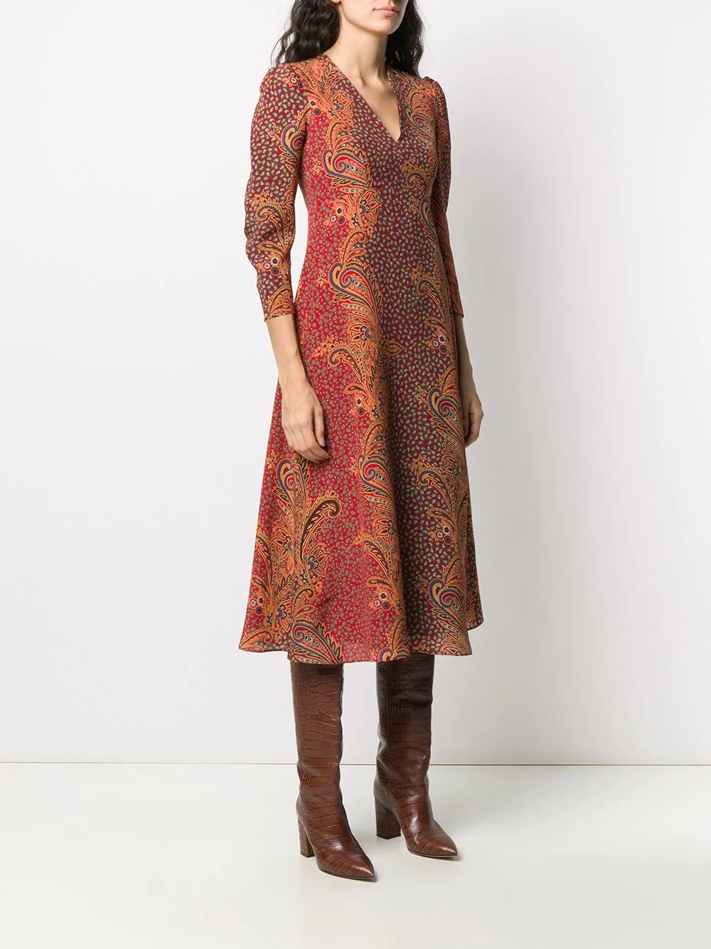 paisley print midi dress - 3