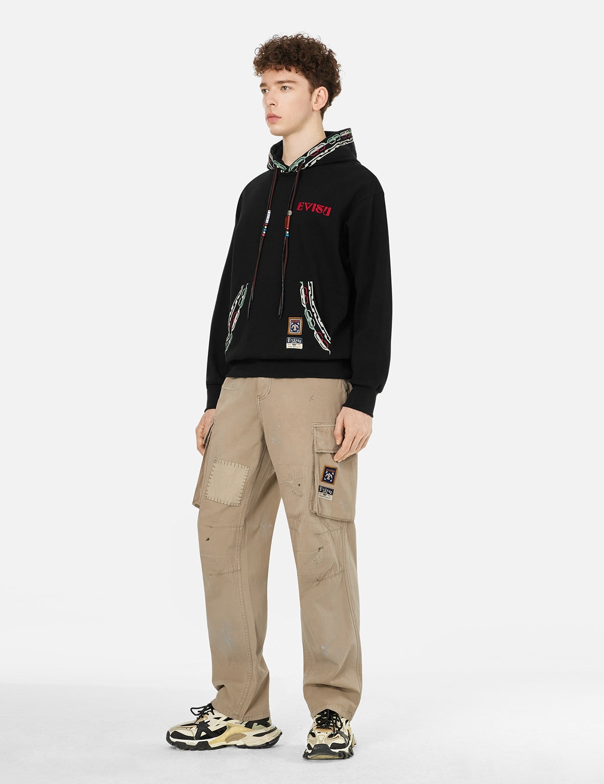 Totem Seagull Embroidery Straight Fit Cargo Pants - 9