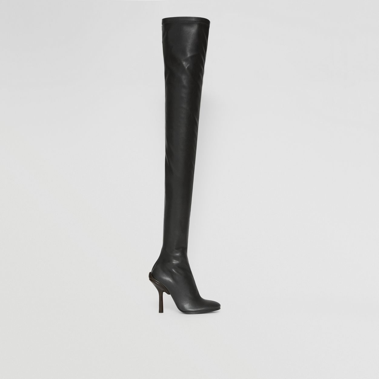 Faux Leather Over-the-knee Sock Boots - 1