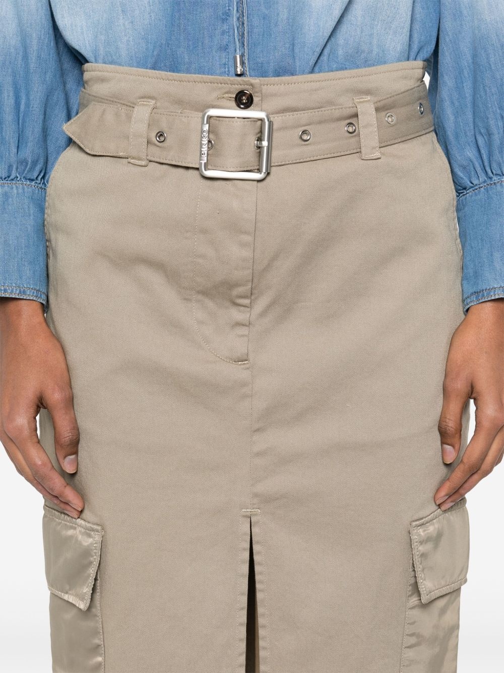 belted cargo midi skirt - 5