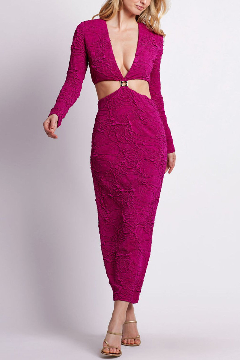 Jacquard Cut-Out Maxi Dress 1