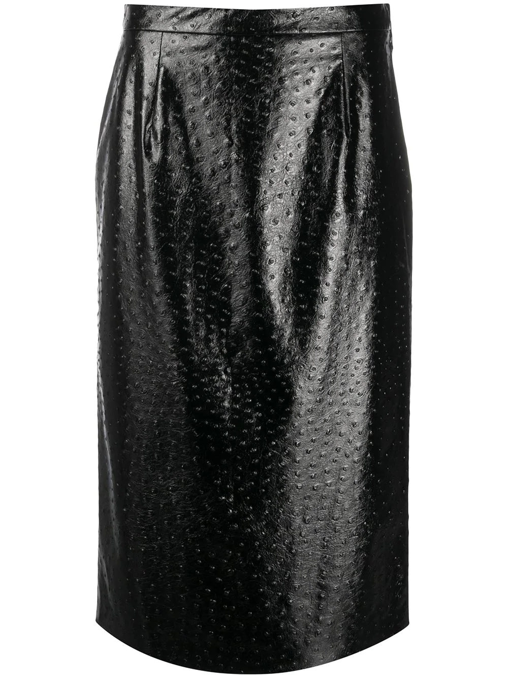 textured-effect midi skirt - 1