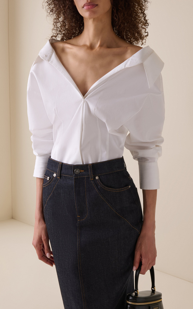 Givenchy Sculpted Cotton Poplin Shirt white outlook