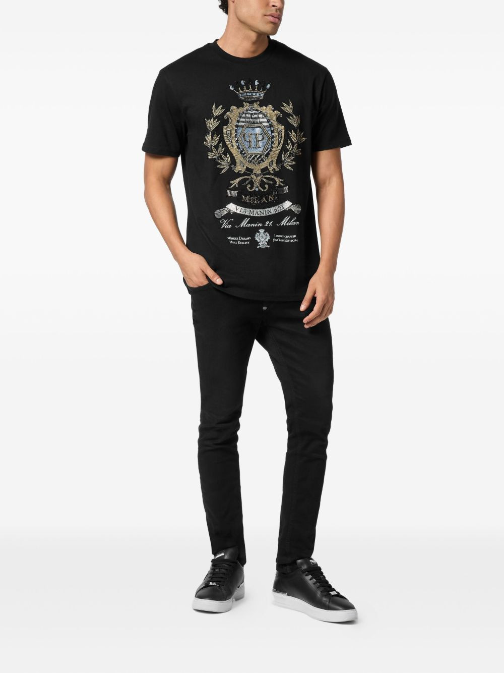 Stones crest-embellished T-shirt - 2