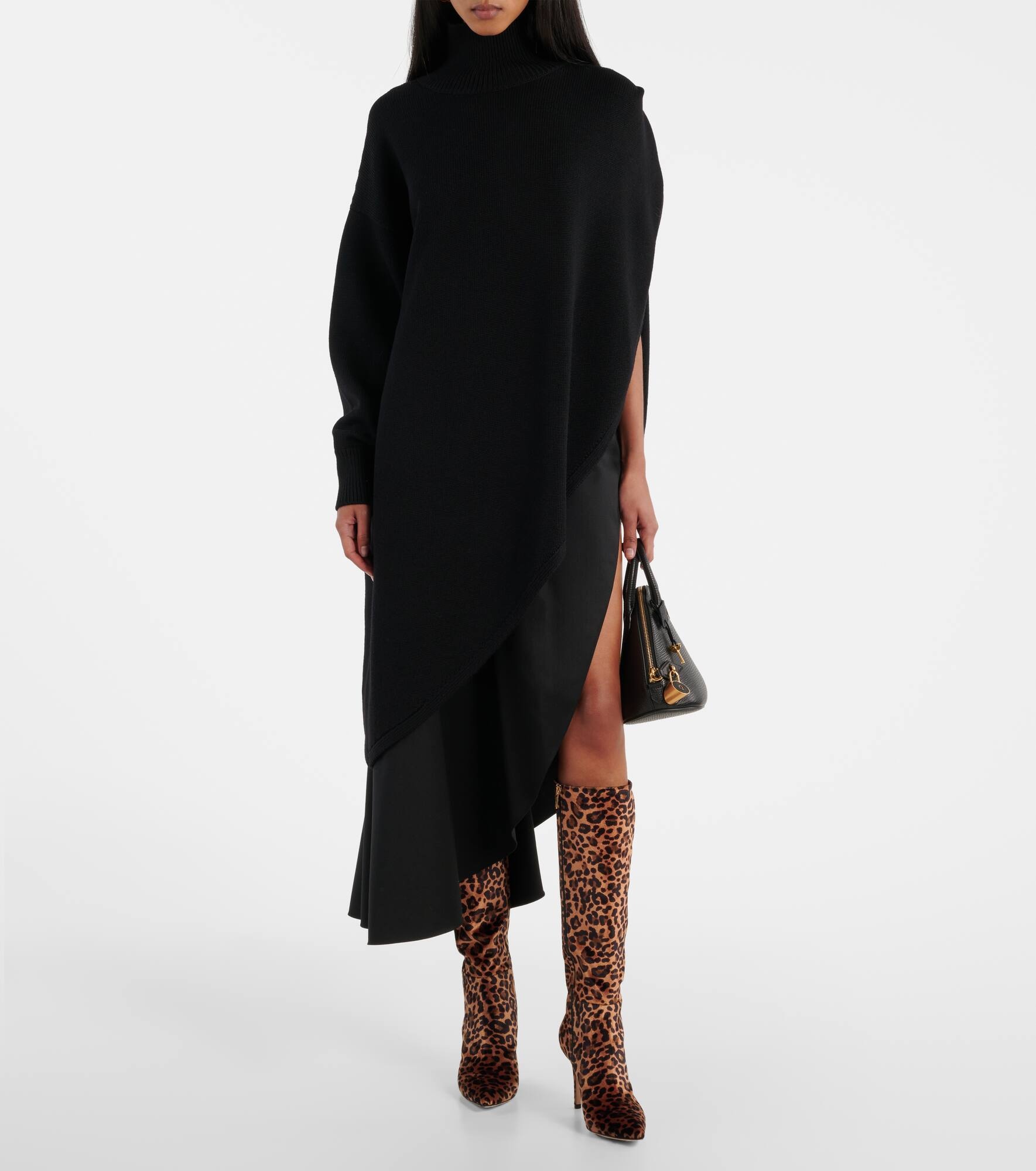 85 leopard-print velvet knee-high boots - 3
