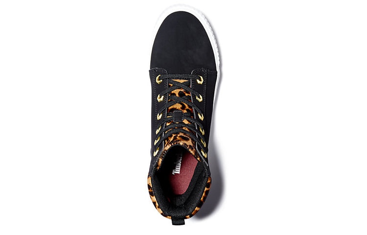 (WMNS) Timberland SKyla Bay 6 Inch Boot 'Black Nubuck wtih Cheetah Collar' A2F1P001 - 4