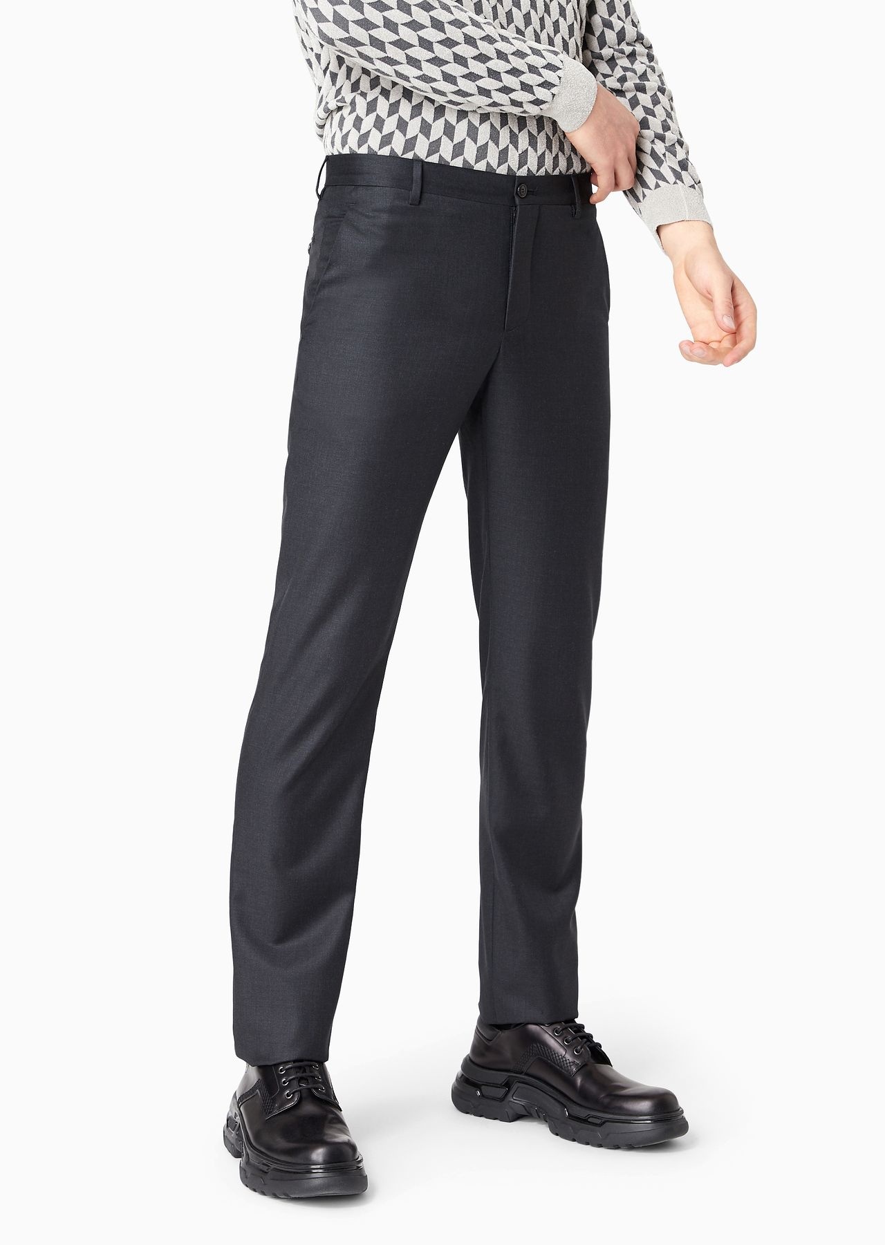 Wool and cashmere gabardine trousers - 3