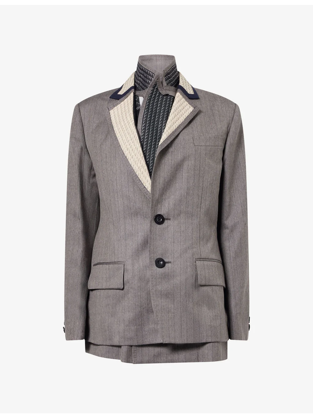 Double-Layered Wool Blazer - 1