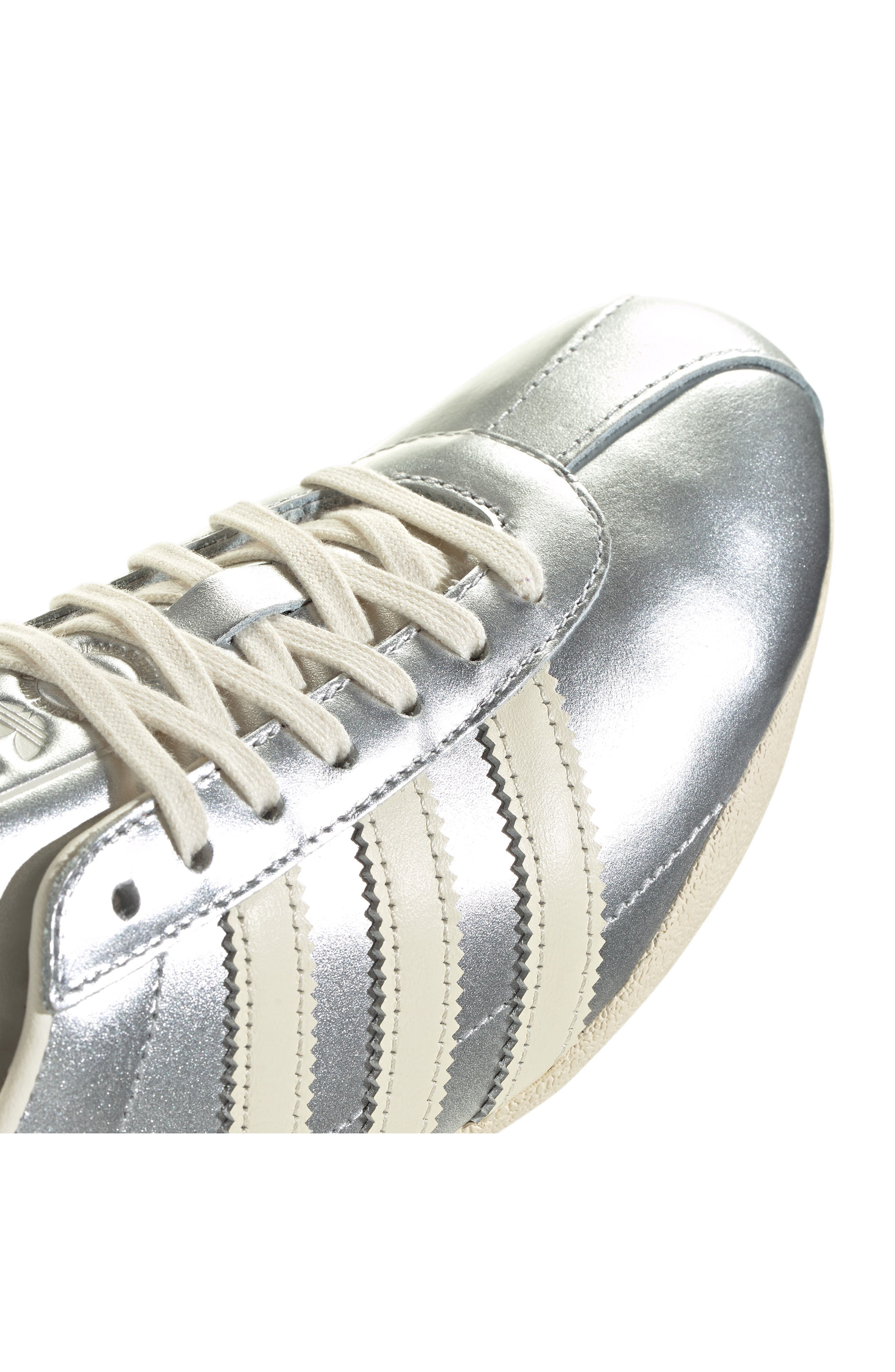 adidas Tokyo Low Top Suede Sneaker in Silver Met /Cream/Gold Met at Nordstrom - 7