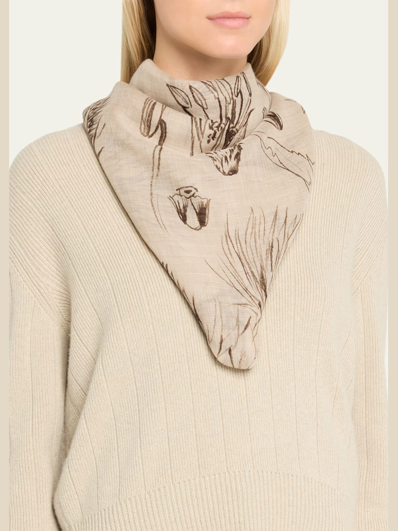 Loro Piana Cardo Melange Cashmere Foulard Scarf outlook