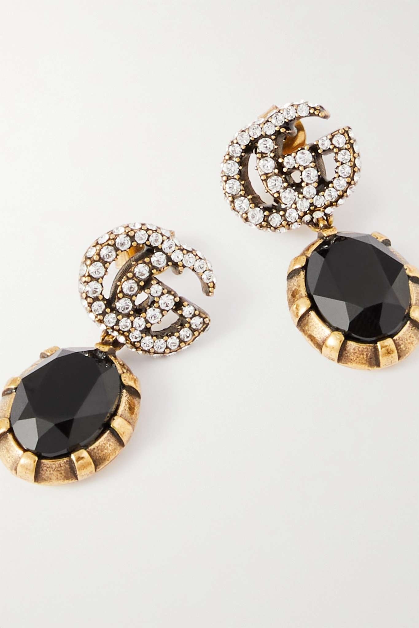 Gold-tone and crystal earrings - 4