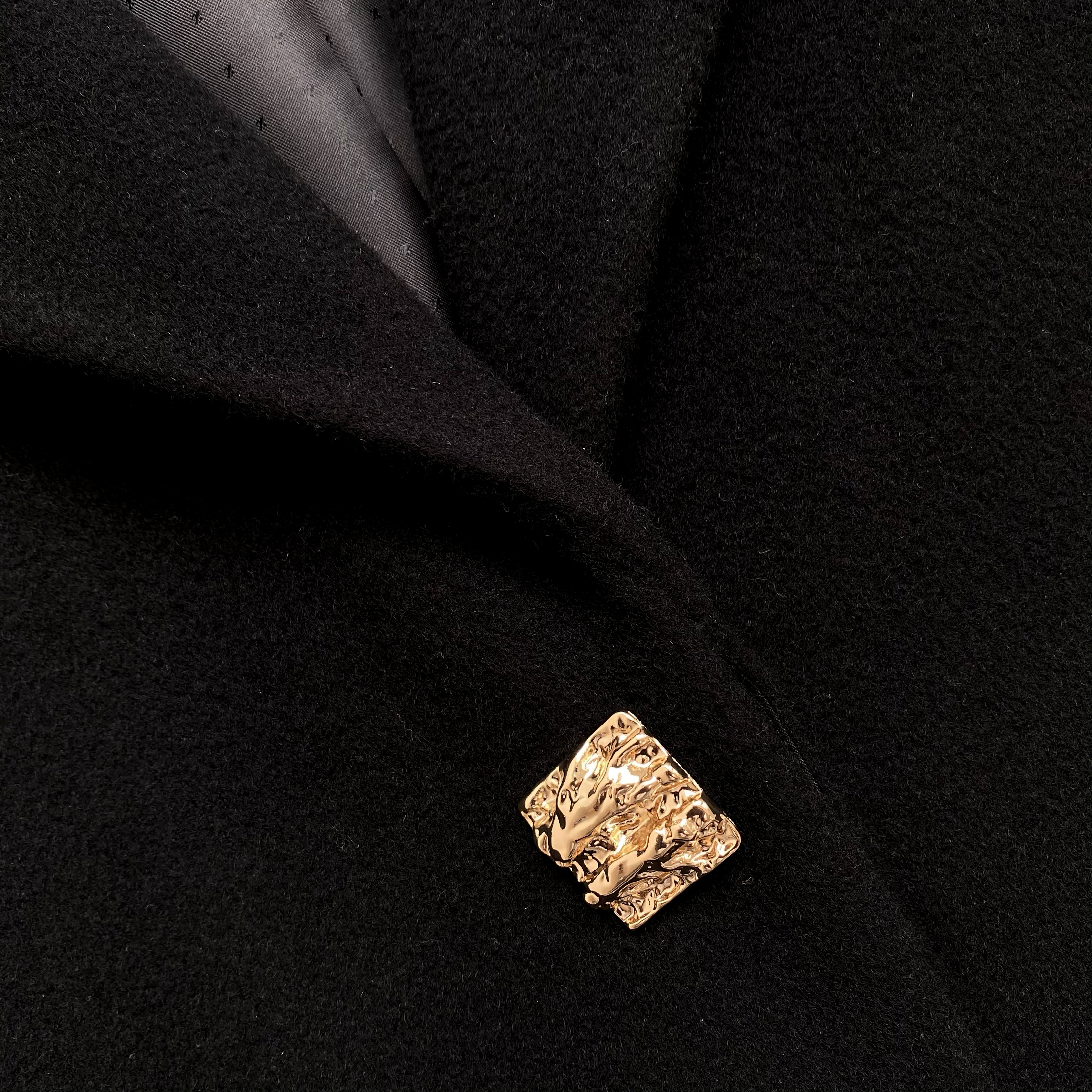 Black Wool Coat - 6
