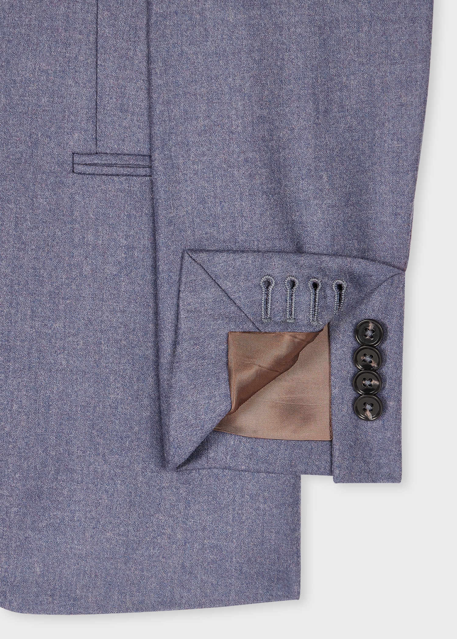 Women's Lavender Wool-Cashmere Flannel Two-Button Blazer - 3
