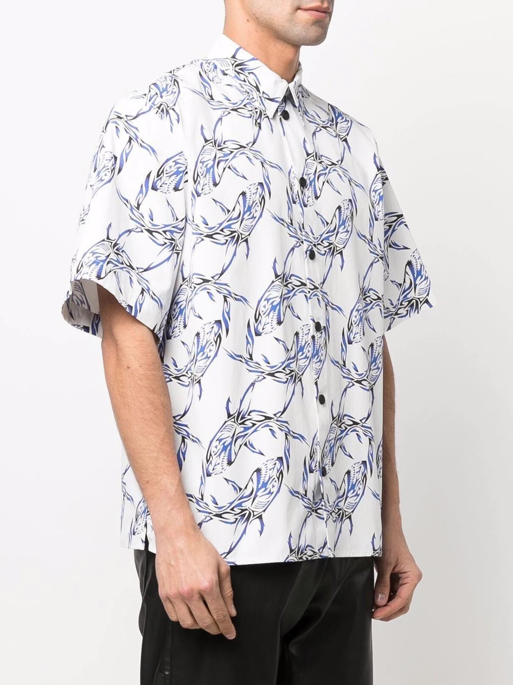 abstract-print short-sleeved shirt - 3