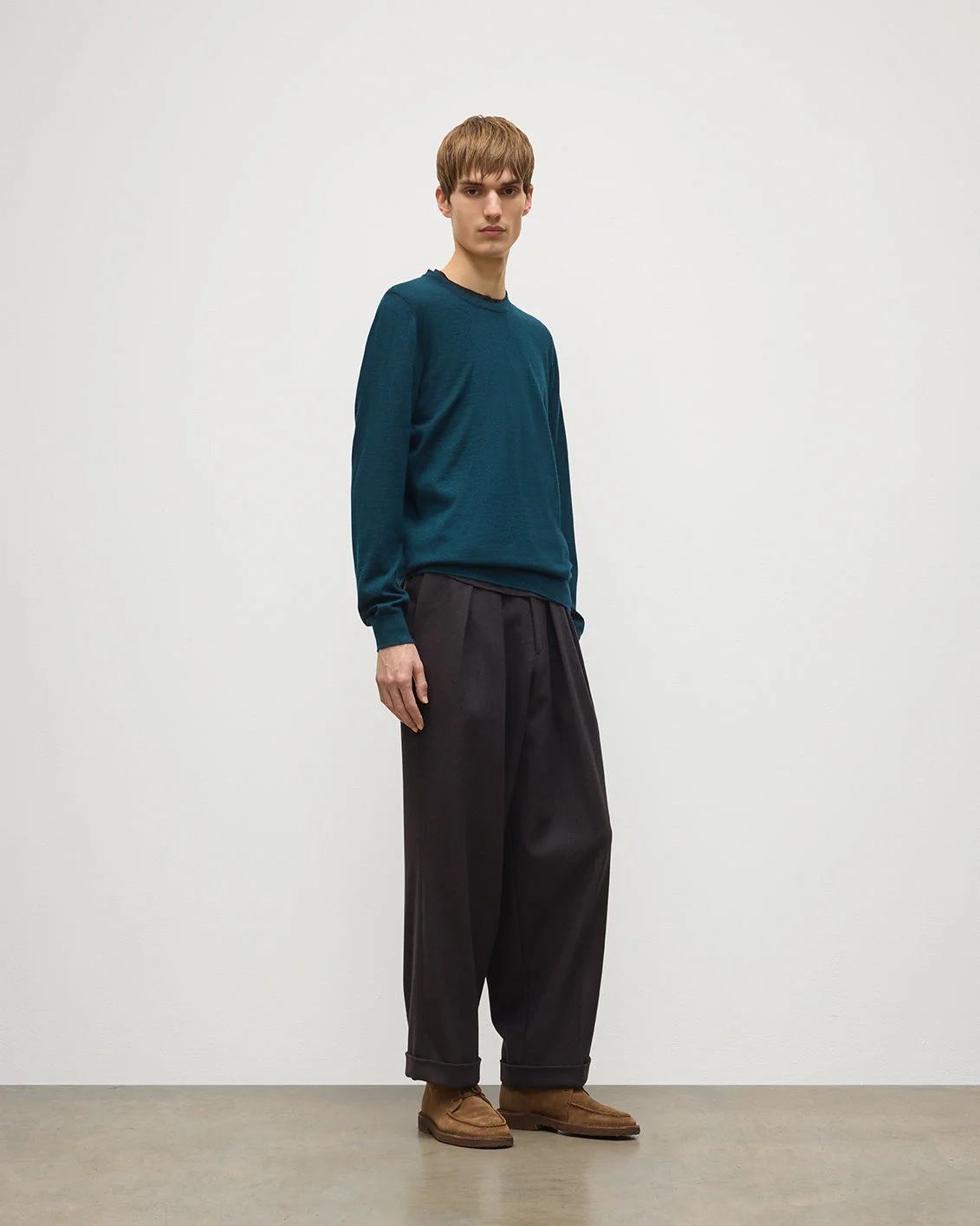 Fin Bottle Green Superfine Cashmere Jumper - 1