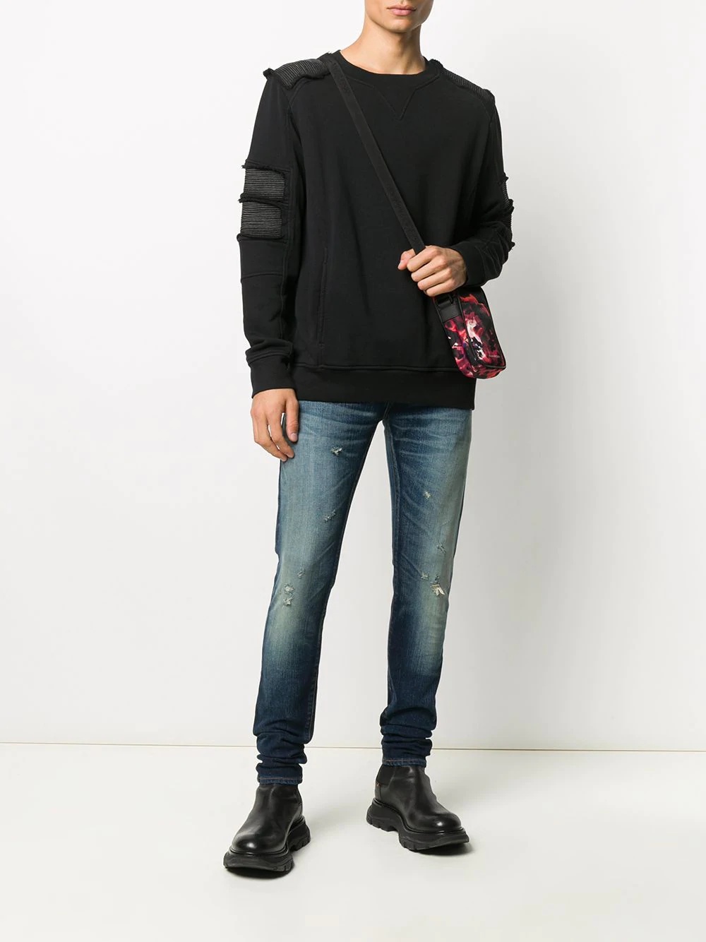 ripped cotton sweatshirt  - 2