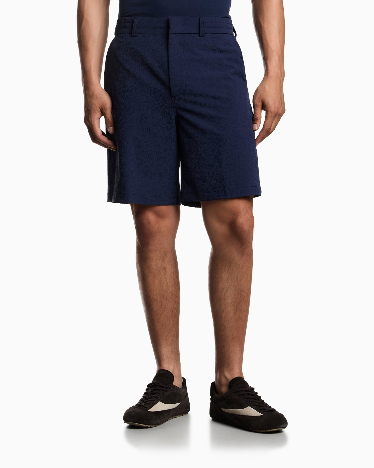 SEERSUCKER NYLON CHINO-STYLE BERMUDA SHORTS - 4