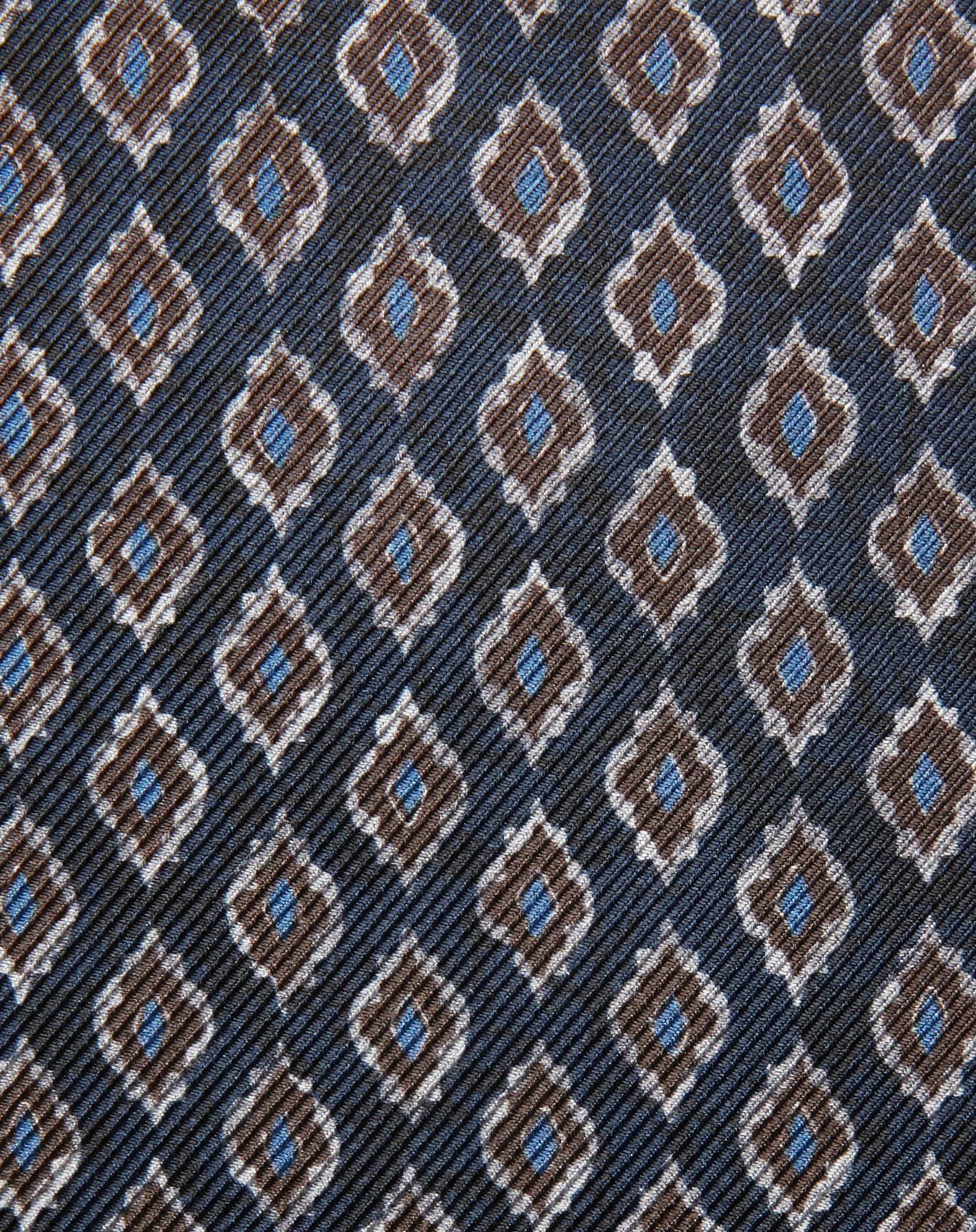 Dark brown and blue silk pocket square - 3