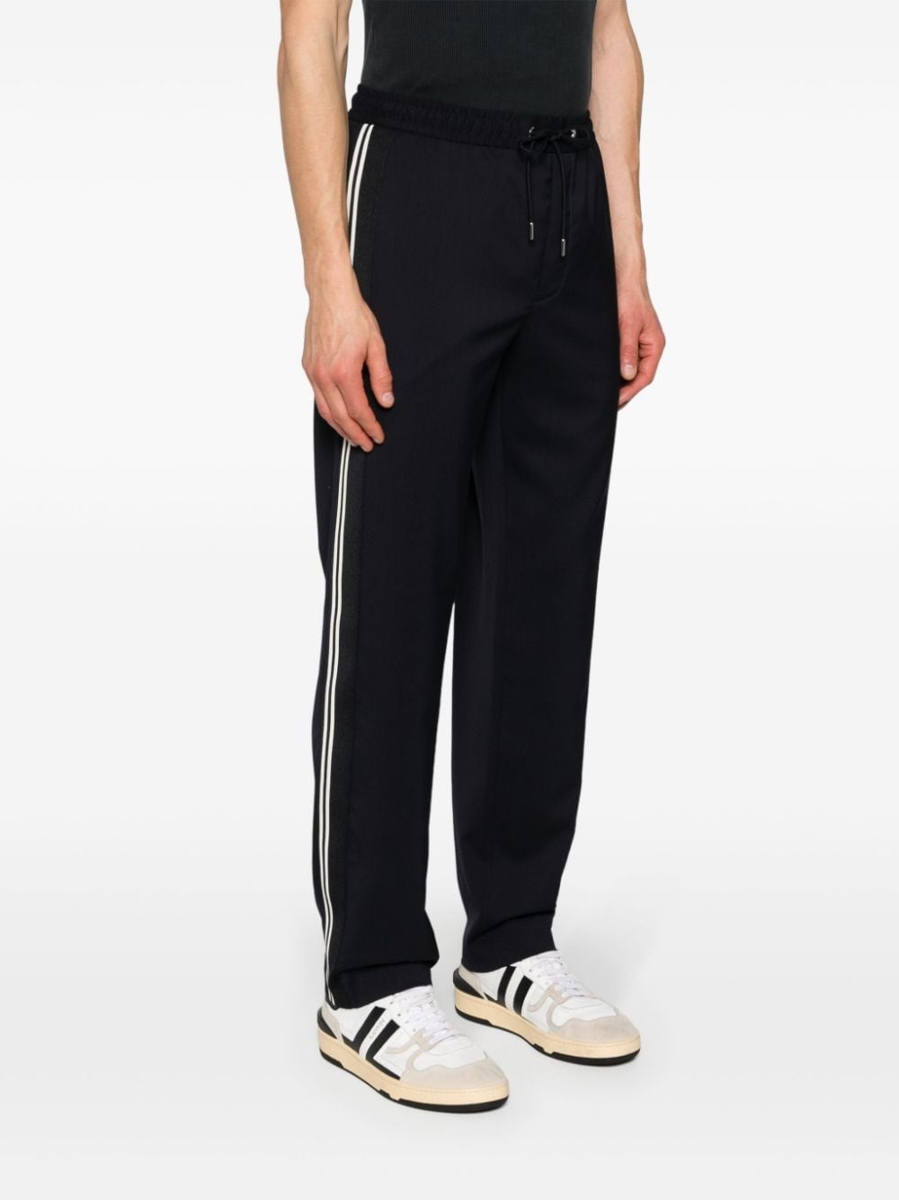 logo-embroidered tapered trousers - 3