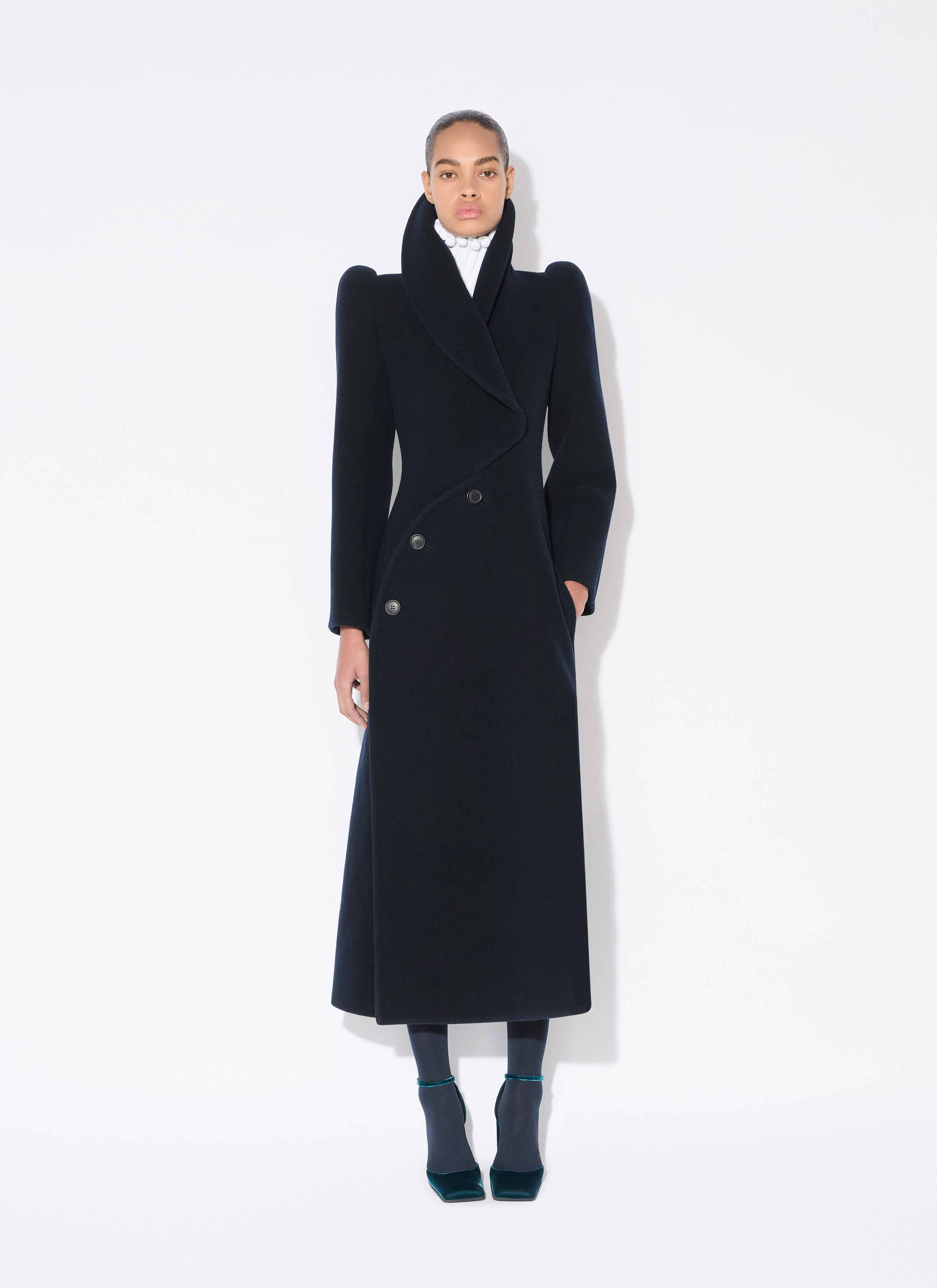 WOOL CURVED COAT - 2