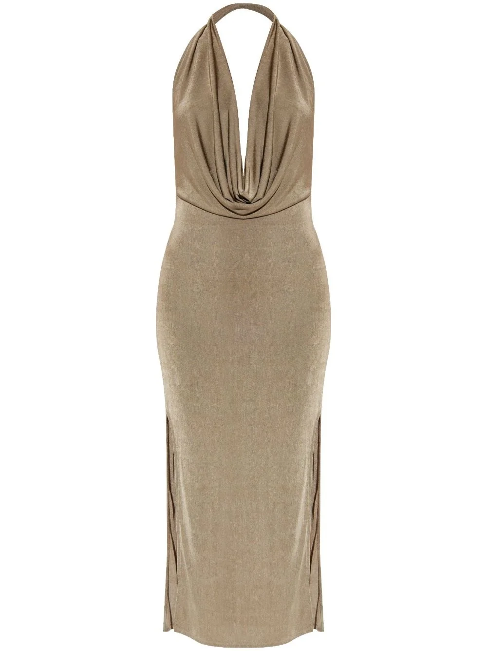 cowl-neck midi dress - 1