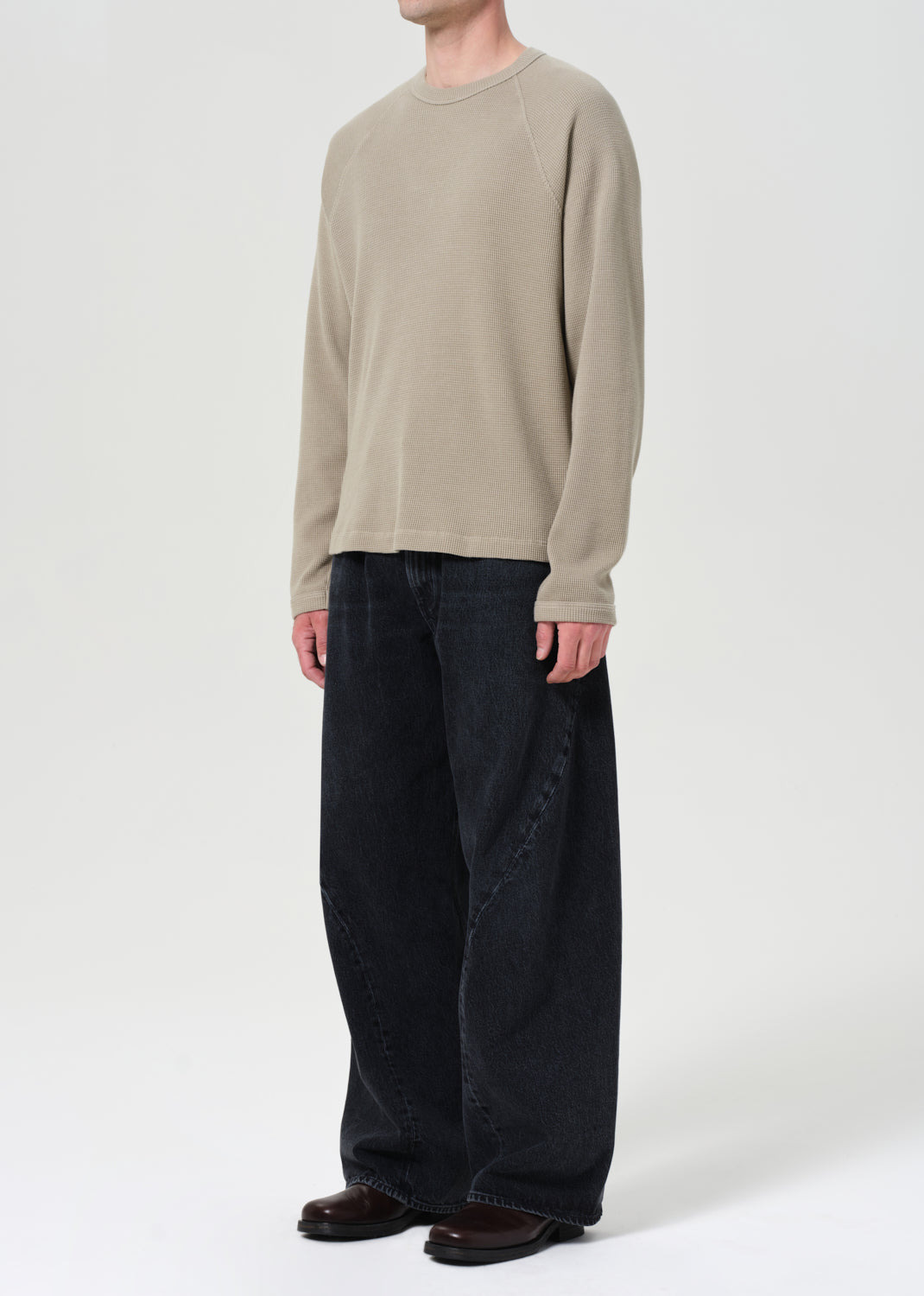 PAYSON WAFFLE TEE IN WICKER - 5