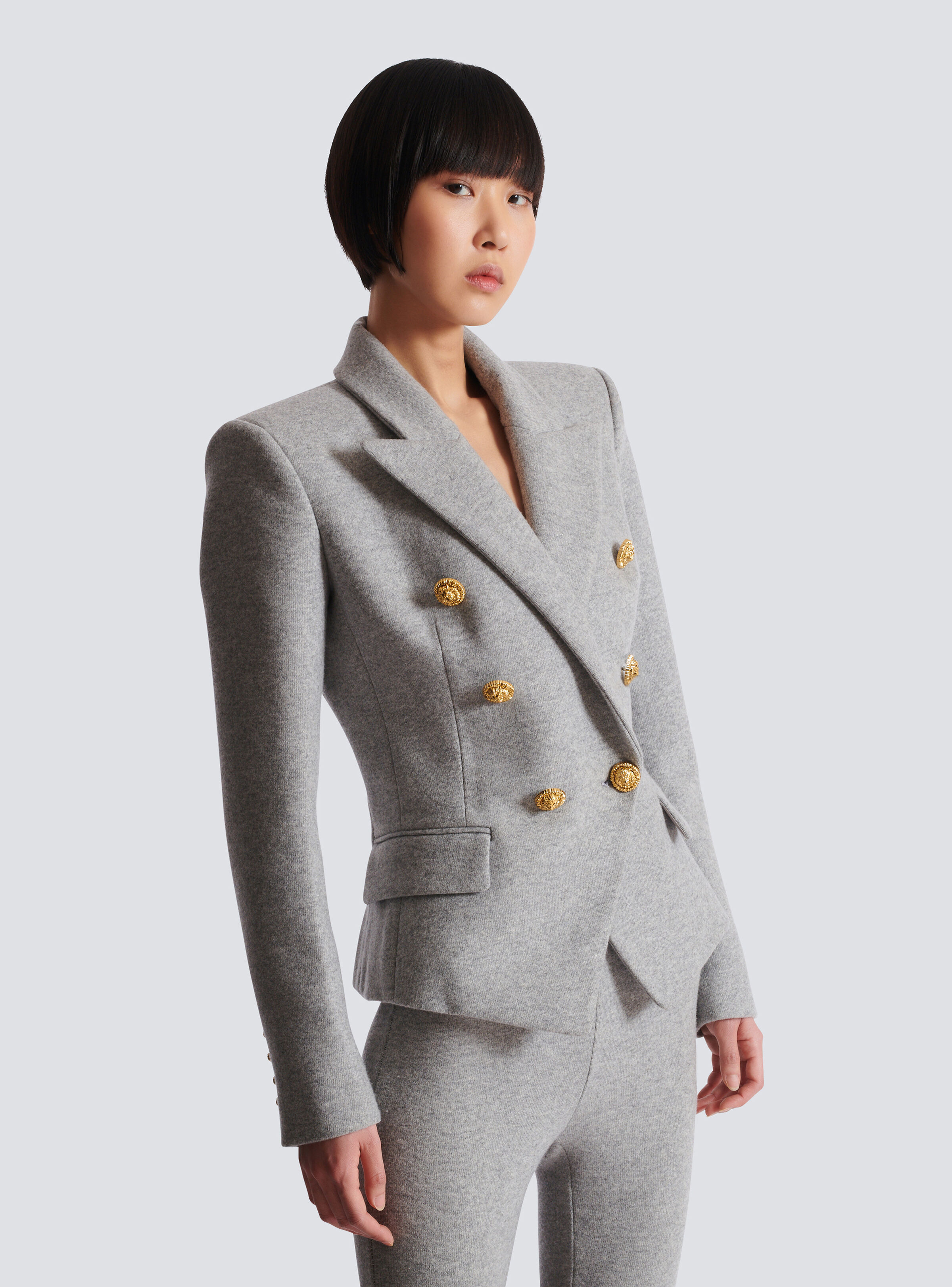 Cotton knit 6-button jacket - 7