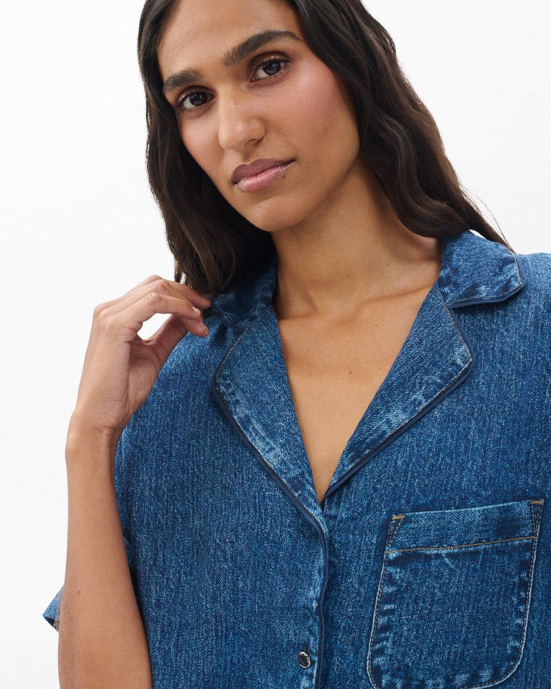 Miramar Short-Sleeve Lounge Shirt Soft Slink 4