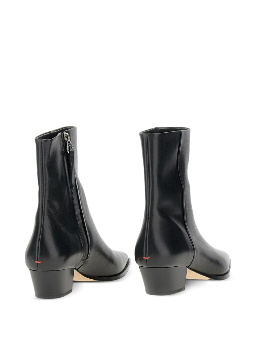 zip-detail pointed-toe boots - 4