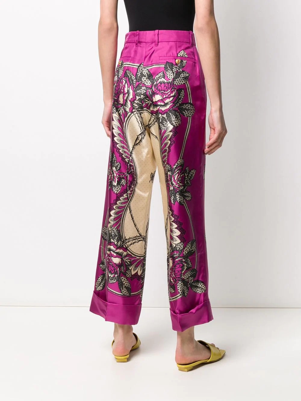 floral print palazzo trousers - 4