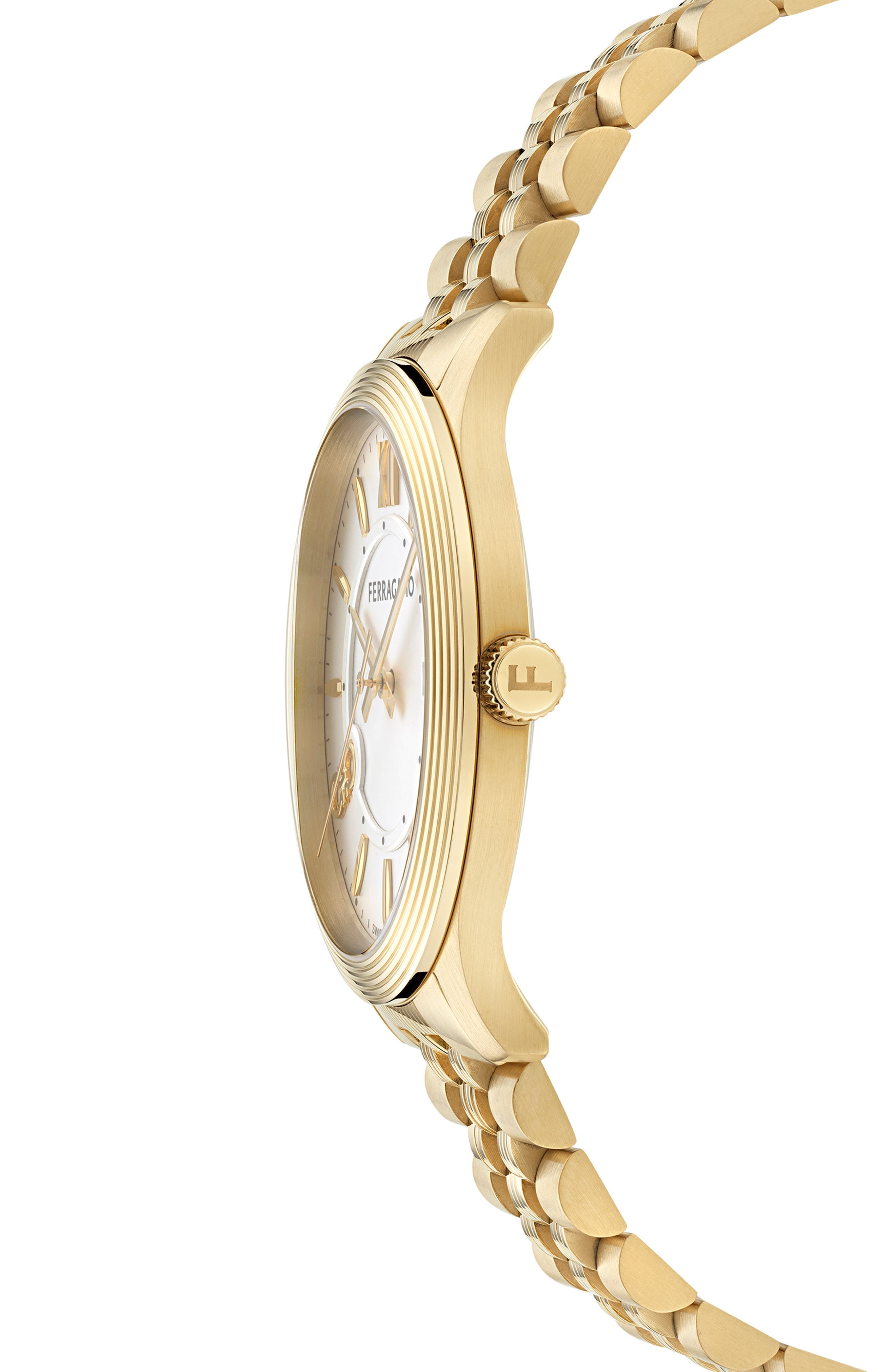 FERRAGAMO Duo Bracelet Watch, 40mm in Ip Yellow Gold at Nordstrom - 4