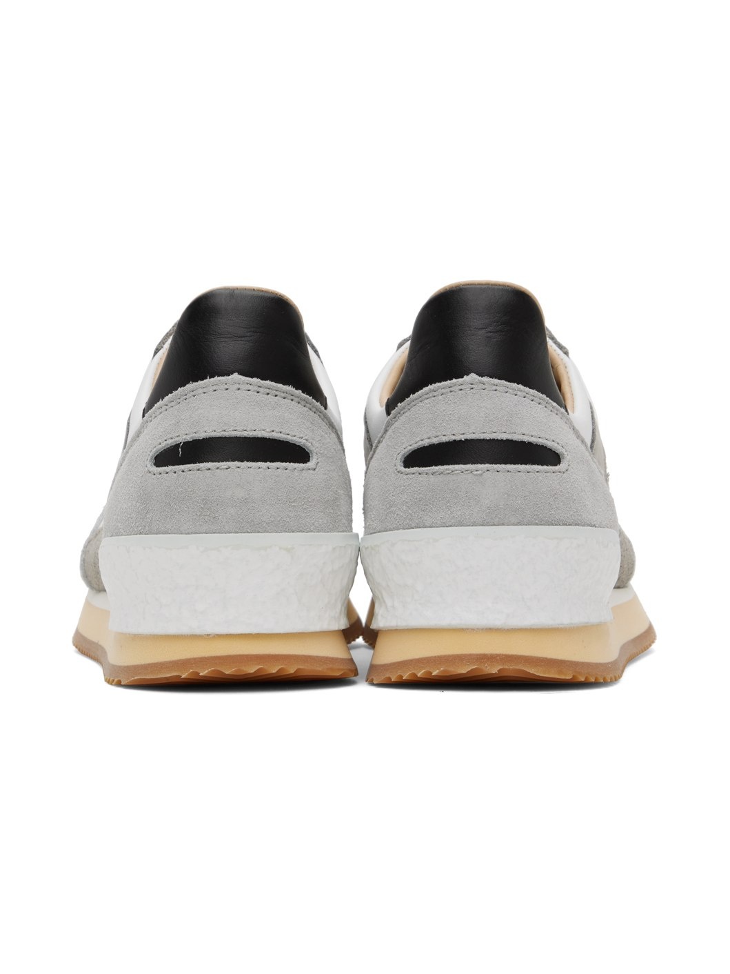 White & Gray Dash Low Sneakers - 2