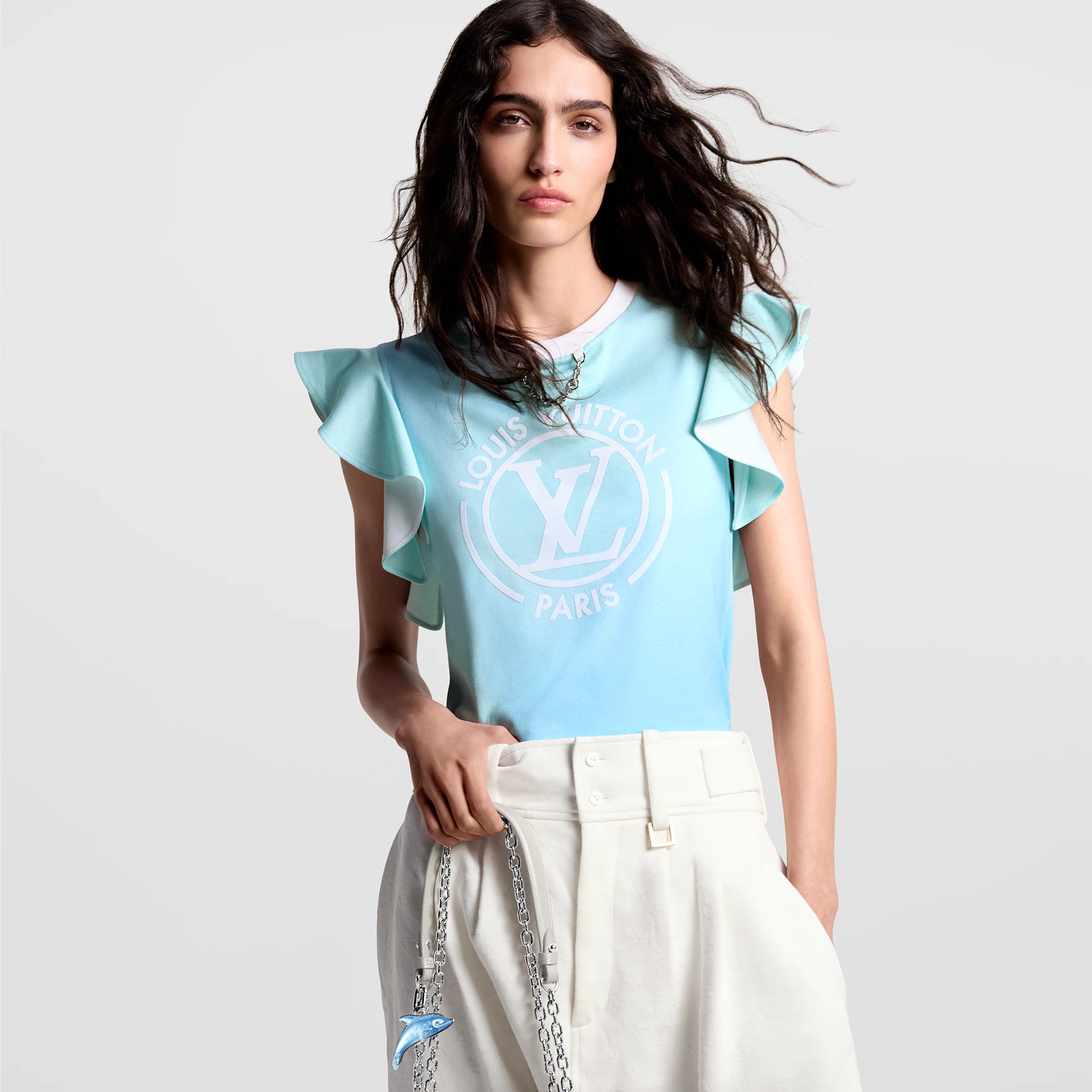LV Gradient Flounce Sleeve T-Shirt - 5