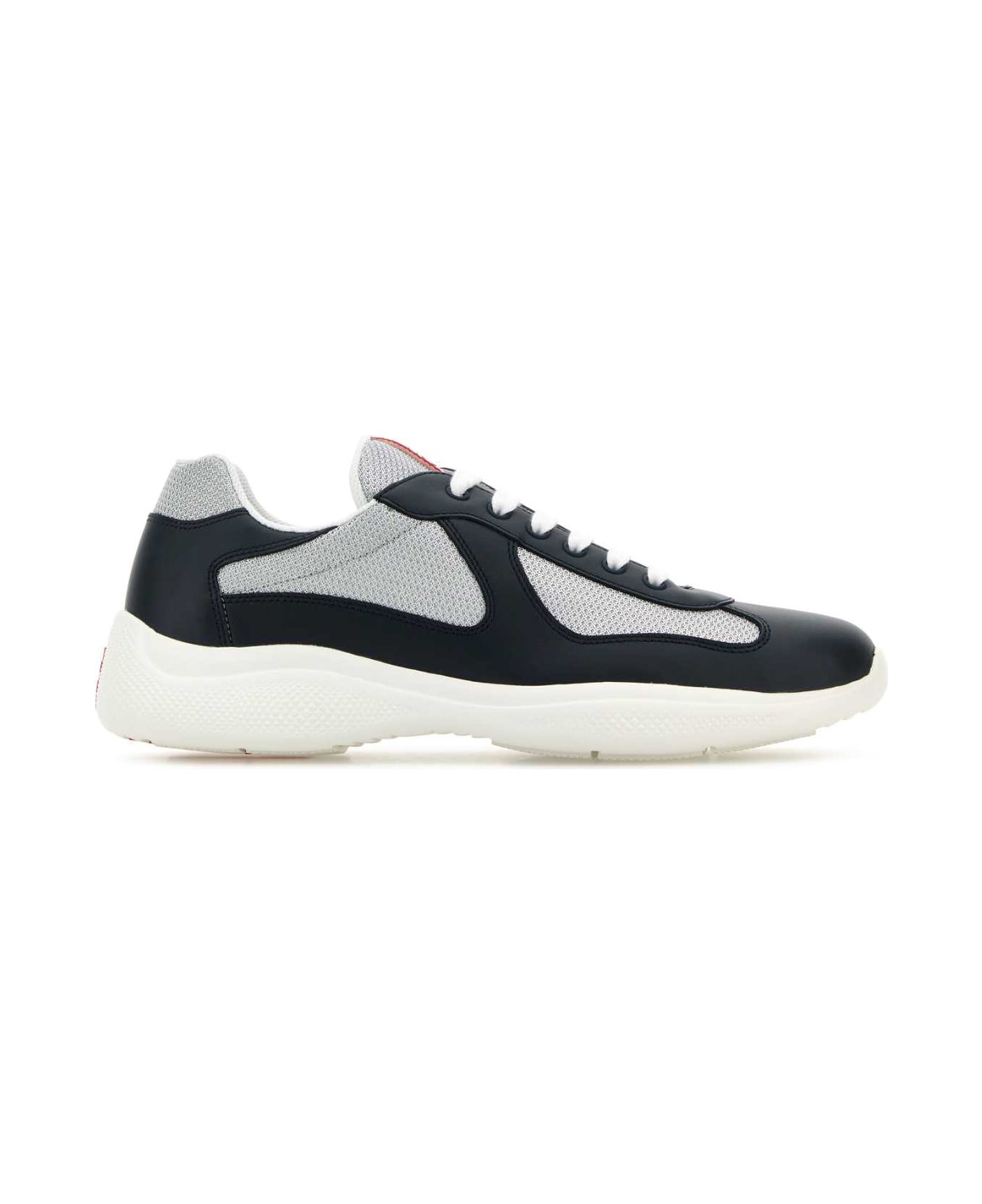 スニーカー PRADA Two-tone leather and tech fabric sneakers Prada Two-tone Leather And Tech Fabric Sneakers | italist