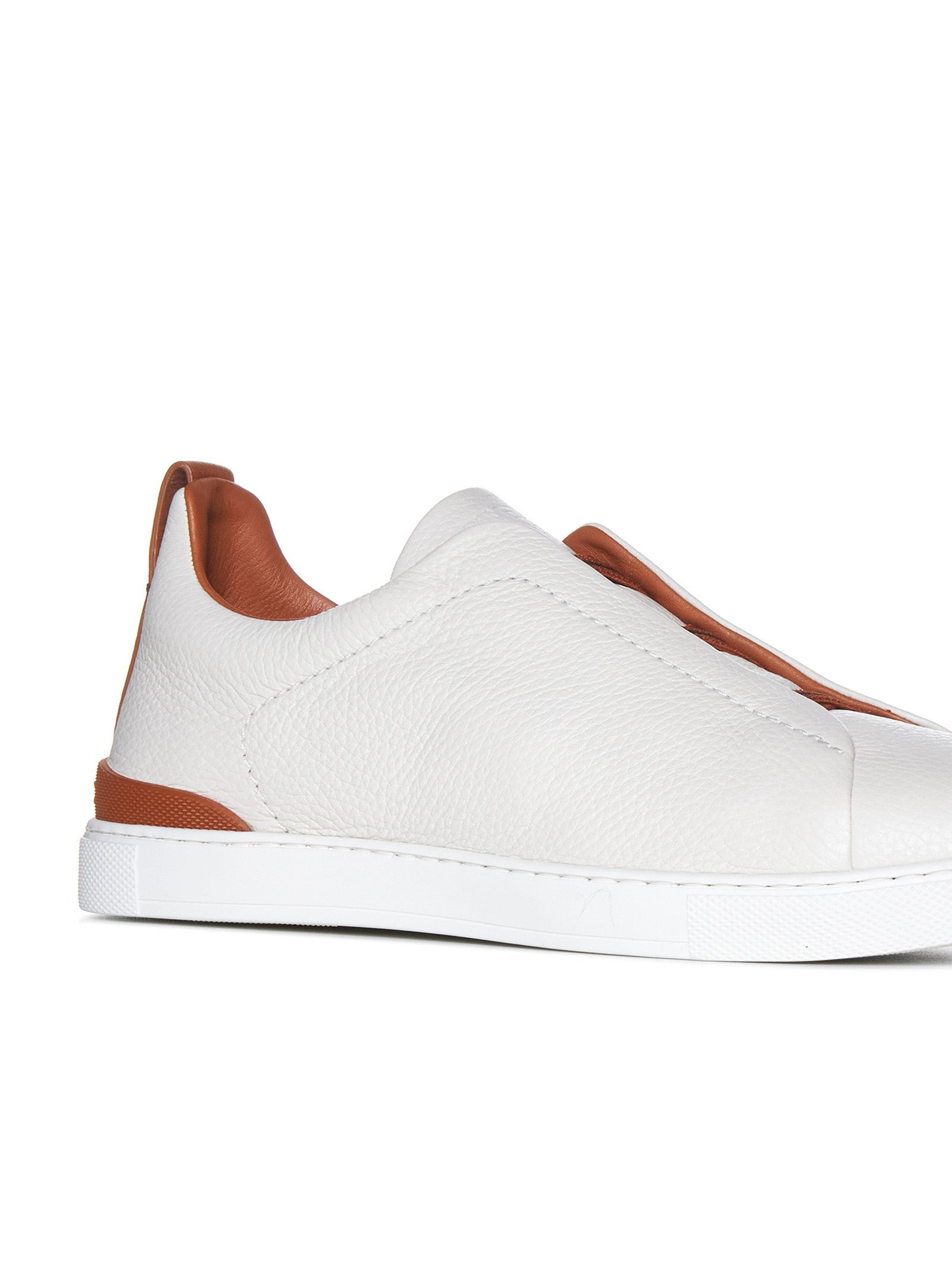Zegna Men Triple Stitch™ Sneaker In Cream Deer Leather - 4