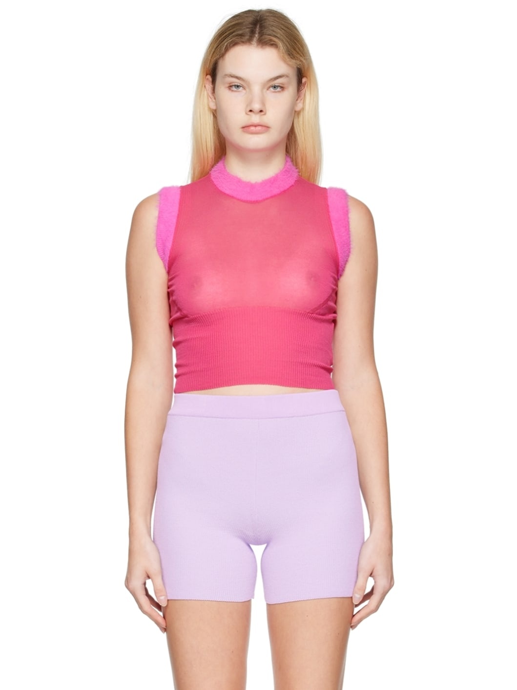 Pink 'La Maille Ascosu' Tank Top - 1