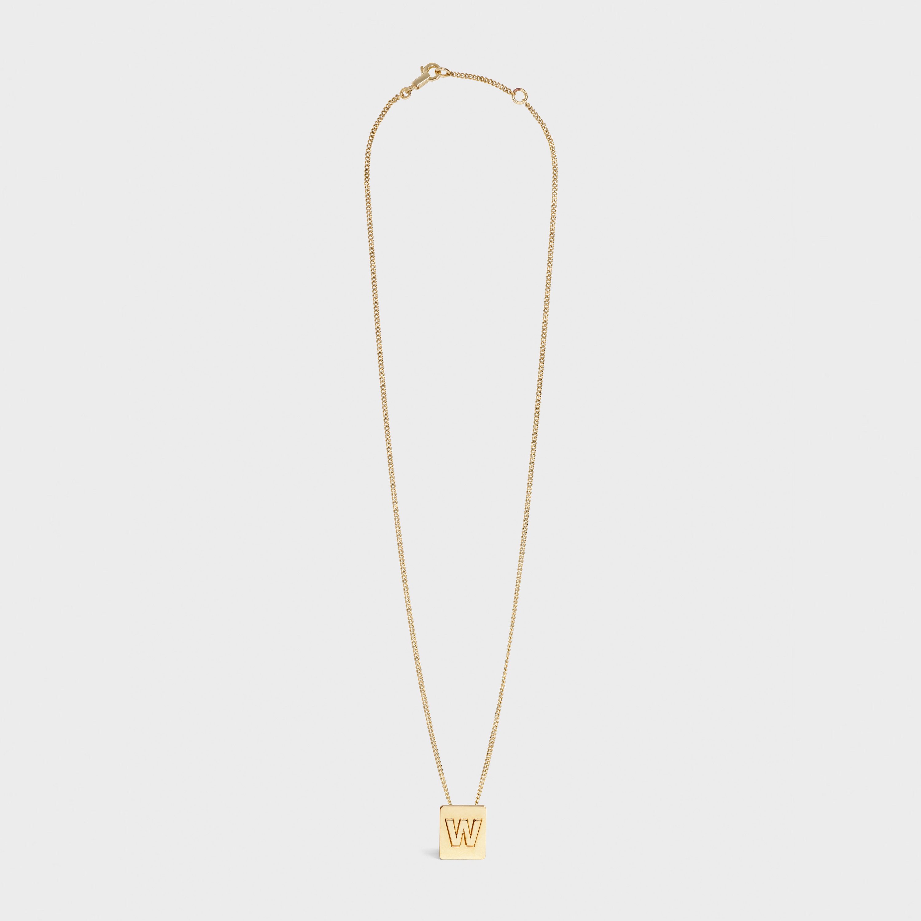 Alphabet W Necklace in Brass with Gold finish - 2